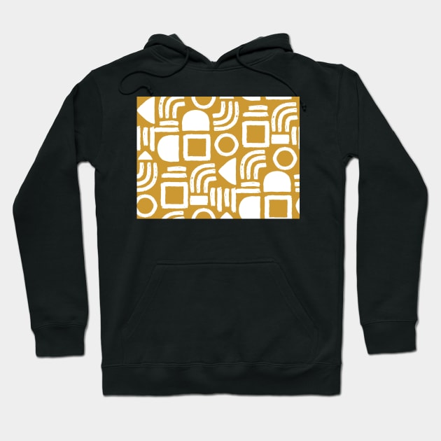 Gold Minimal Solid Geometry Hoodie by Carolina Díaz